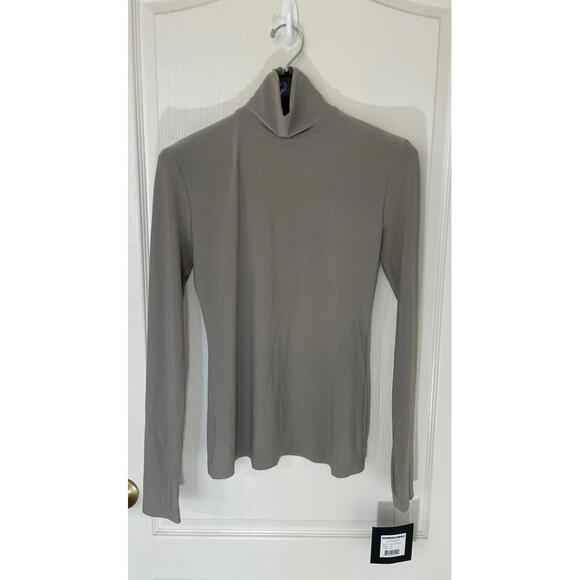NWT Norma Kamali bodycon grey dust turtleneck contemporary minimalist medium - Picture 3 of 8